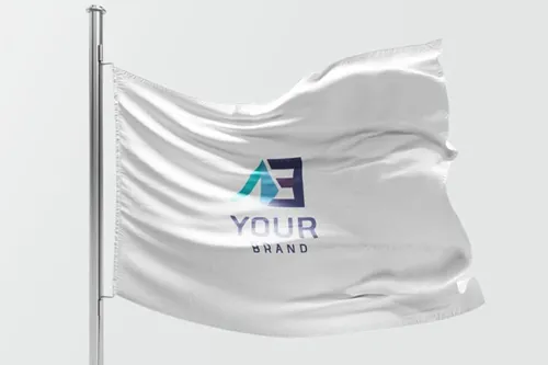 国旗旗帜企业形象贴图展示PSD模版  Flag Mockups