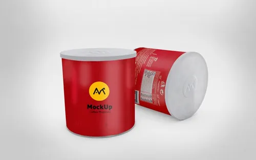 甜点冰淇淋罐装样机贴图 Can of Chips Mockup