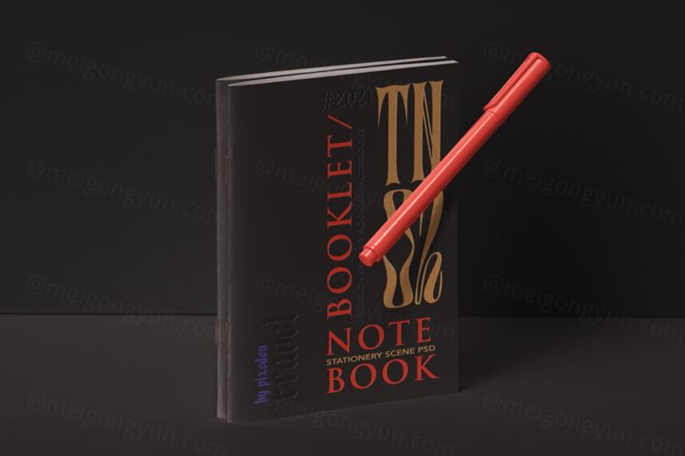 高品质记事本笔记本文具品牌VI设计展示样机模板 Stationery Psd Notebook Mockup Set