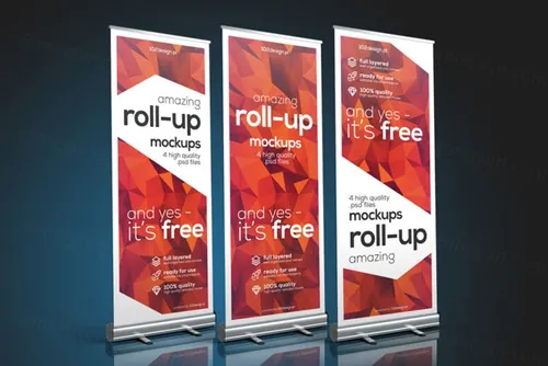 Roll-Up Mockup Bundle 易拉宝海报贴图展示psd模版