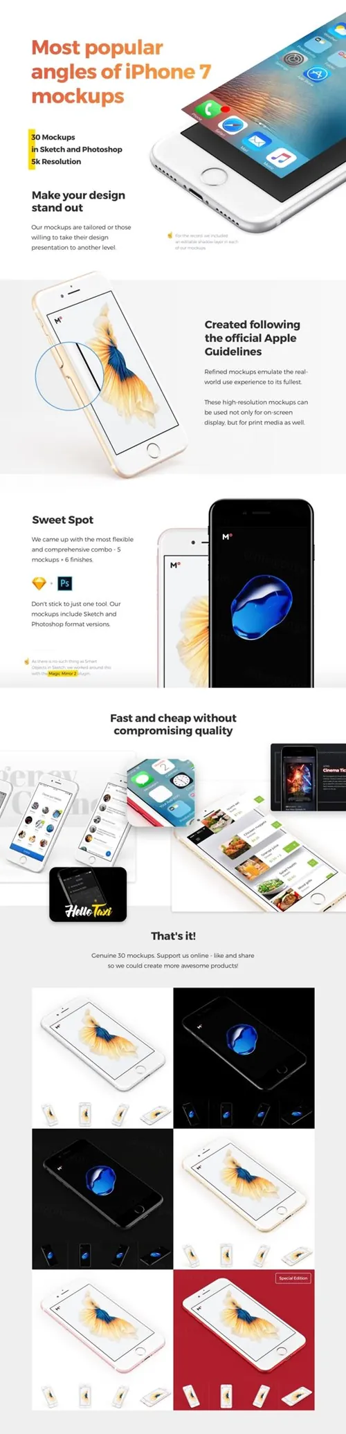 iPhone7贴图样机PSD模板Popular iPhone 7 Mockups