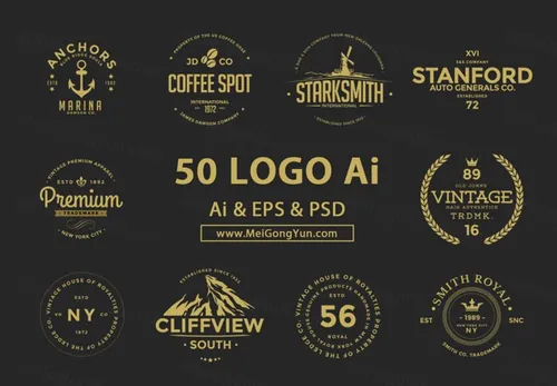 50款LOGO设计矢量Ai源文件Retro