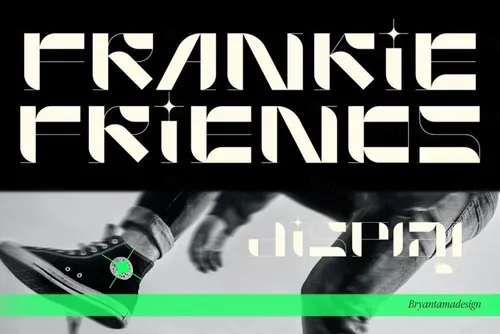 潮流未来派现代运动品牌设计海报排版英文装饰字体 Franki