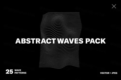 高质量抽象等高线波浪线波形矢量图形素材 Abstract W