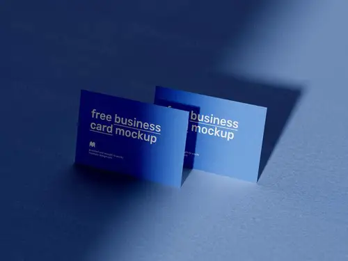 高级阴影名片设计展示样机PSD模板 Business Cards Mockup 样机模版