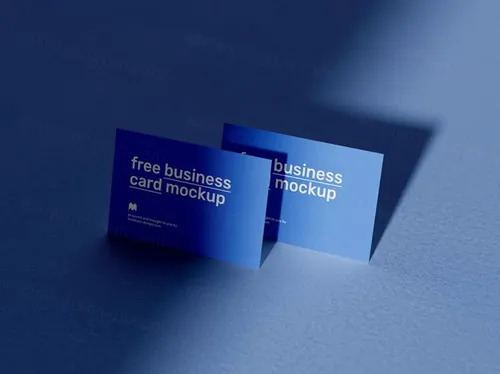 高级阴影名片设计展示样机PSD模板 Business Cards Mockup