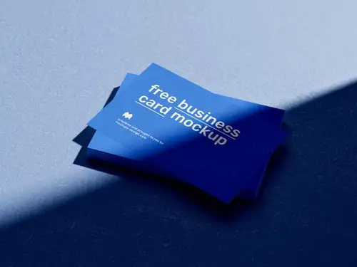 高级阴影名片设计展示样机PSD模板 Business Cards Mockup 样机模版