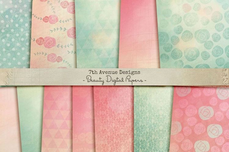 花卉图案复古背景Beauty Digital Papers