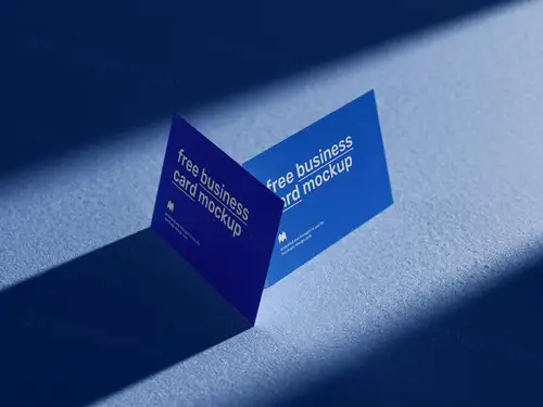 高级阴影名片设计展示样机PSD模板 Business Cards Mockup 样机模版