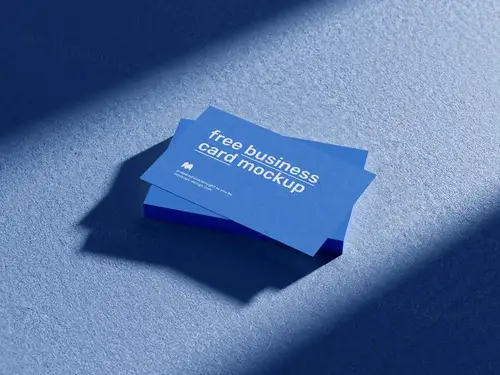 高级阴影名片设计展示样机PSD模板 Business Cards Mockup 样机模版