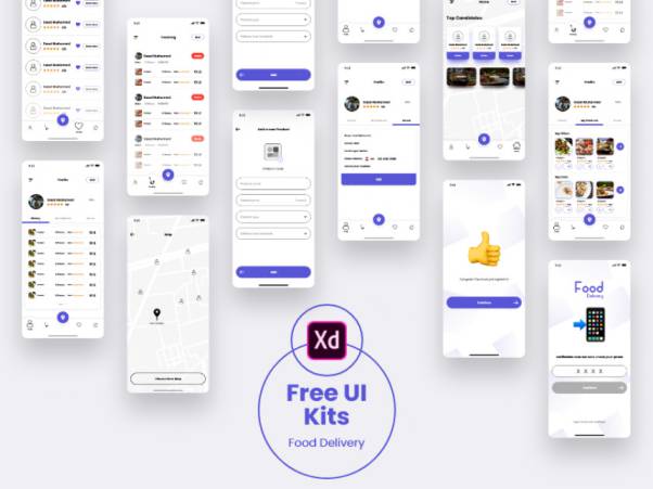 外卖食品预订移动APP界面设计 Adobe Xd Food Delivery U