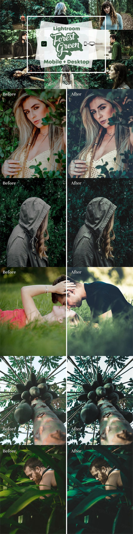 适合春季的绿色LR人像预设下载Lightroom Presets