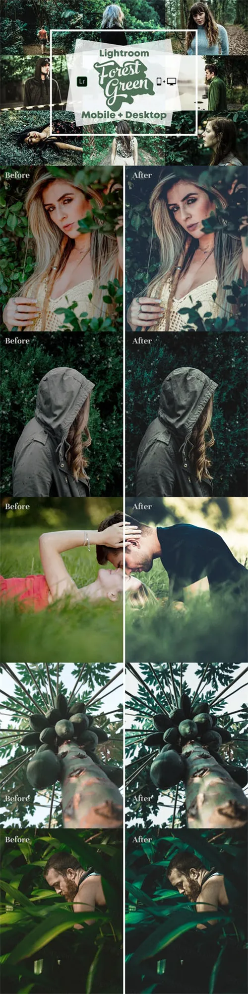 适合春季的绿色LR人像预设下载Lightroom Presets