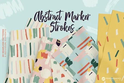 手绘有趣快乐的笔刷笔画抽象矢量图案素材合辑 Abstract