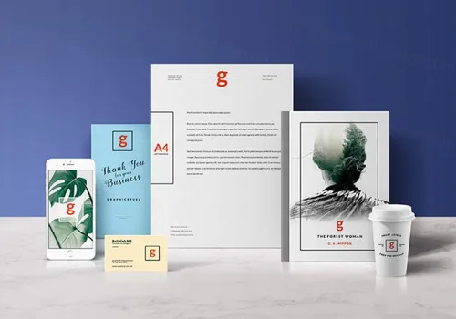 时尚现代品牌设计VI提案PSD贴图模板Standing Visual Branding Mockup PSD