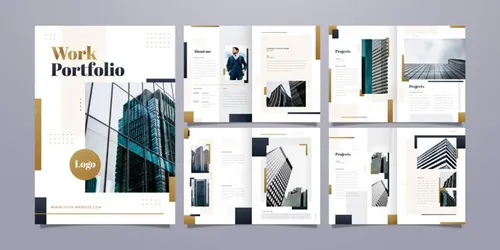 创意棕色渐变工作室简介投资标书个人简历画册模板EPS矢量设计