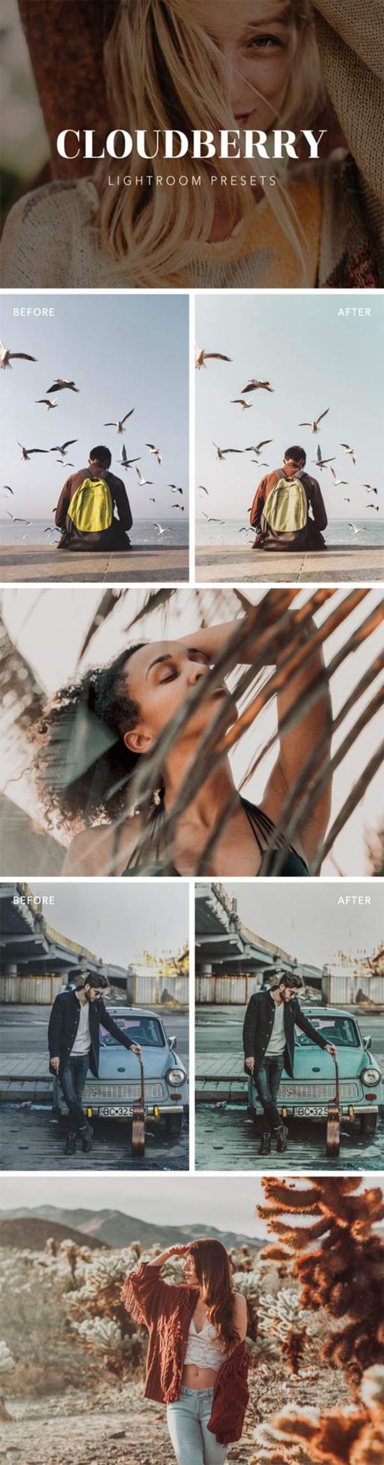 时尚杂志明亮容光焕发发光的图像效果Cloudberry Lightroom