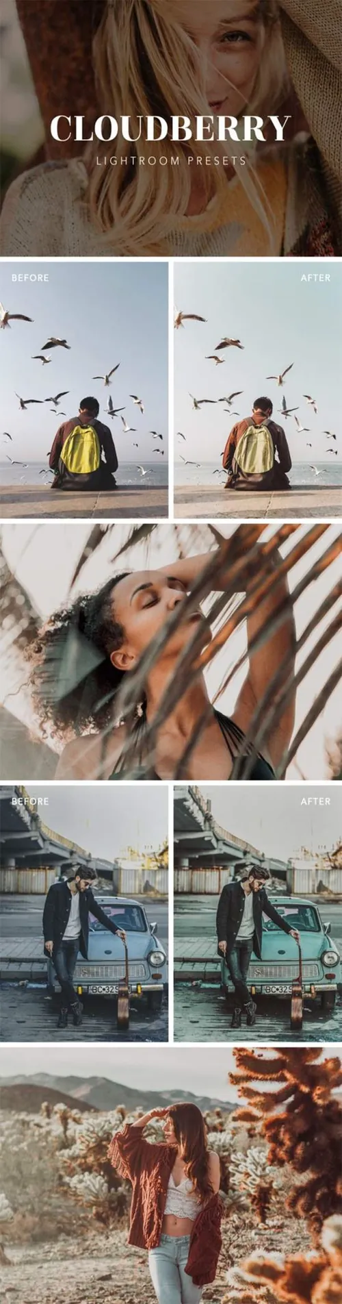 时尚杂志明亮容光焕发发光的图像效果Cloudberry Lightroom