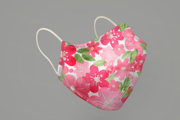 医疗疫情防护口罩图案设计样机PSD模板 Face masks mock-up