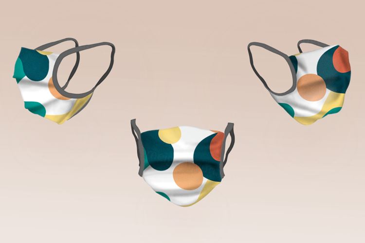 医疗疫情防护口罩图案设计样机PSD模板 Face masks mock-up