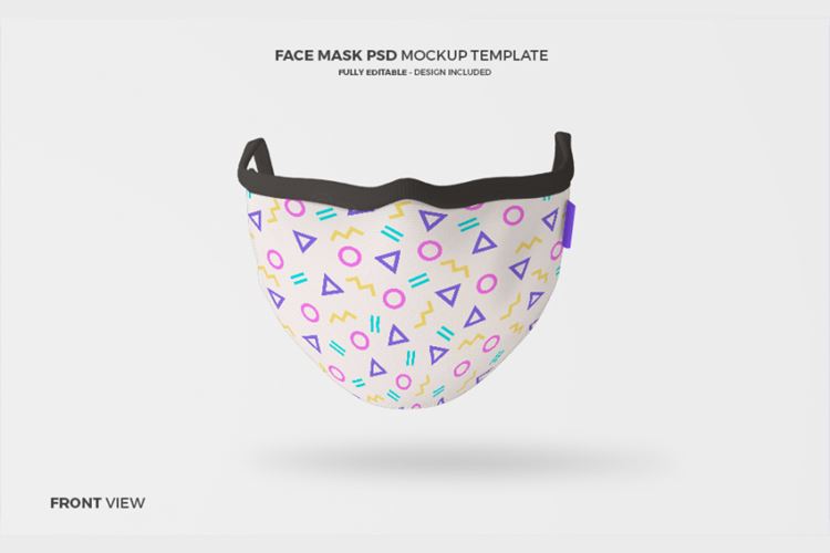 医疗疫情防护口罩图案设计样机PSD模板 Face masks mock-up