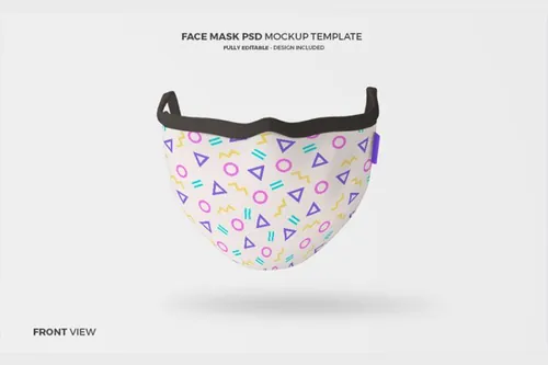 医疗疫情防护口罩图案设计样机PSD模板 Face masks mock-up