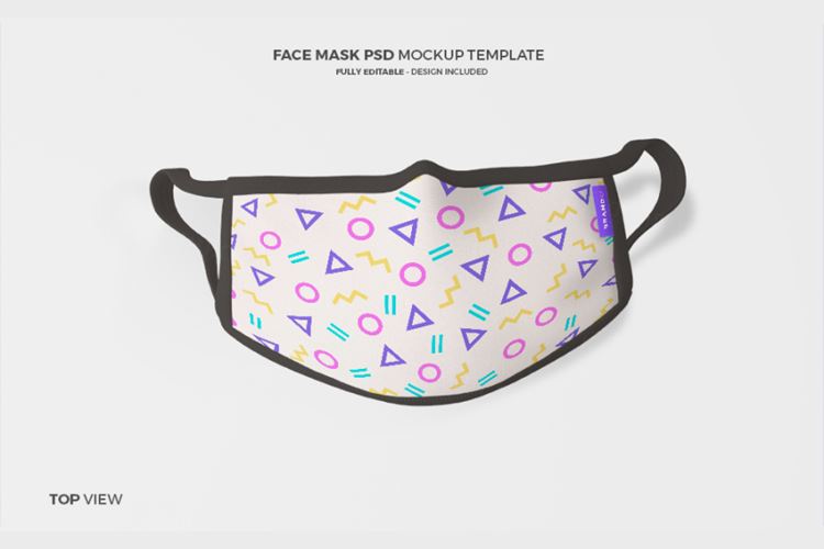医疗疫情防护口罩图案设计样机PSD模板 Face masks mock-up