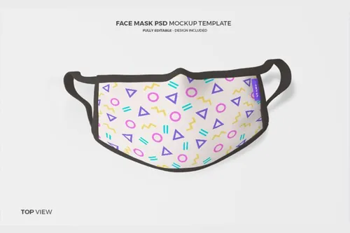 医疗疫情防护口罩图案设计样机PSD模板 Face masks mock-up