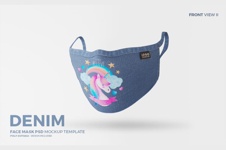 医疗疫情防护口罩图案设计样机PSD模板 Face masks mock-up