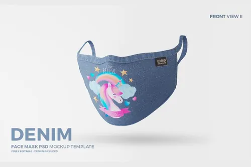 医疗疫情防护口罩图案设计样机PSD模板 Face masks mock-up