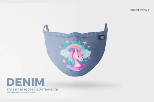 医疗疫情防护口罩图案设计样机PSD模板 Face masks mock-up