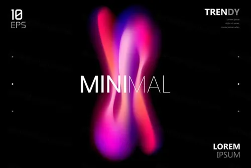 最新电音节夜店流行极简流体模糊渐变背景矢量海报 Fluid Blurred Gradient Background