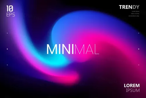 最新电音节夜店流行极简流体模糊渐变背景矢量海报 Fluid Blurred Gradient Background