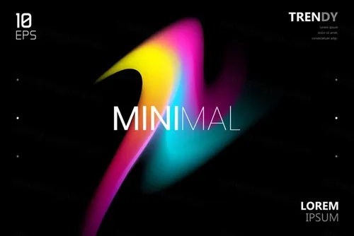 最新电音节夜店流行极简流体模糊渐变背景矢量海报 Fluid Blurred Gradient Background