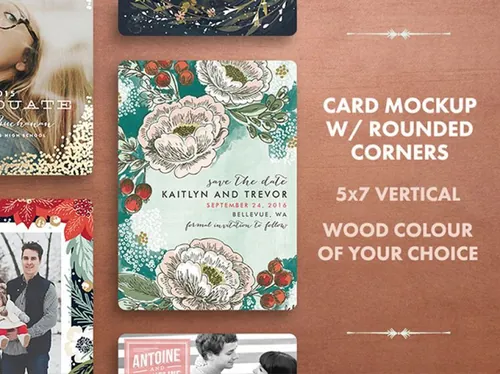 Holiday Card Mockup明信片场景贴图模版