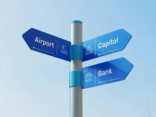城市街道景区方向标设计提案样机PSD模板 Direction Sign Mockup 样机