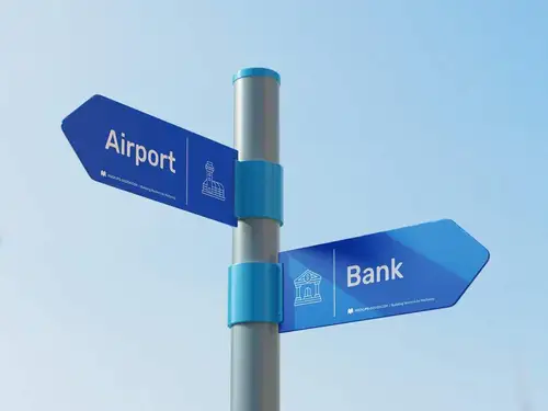 城市街道景区方向标设计提案样机PSD模板 Direction Sign Mockup 样机