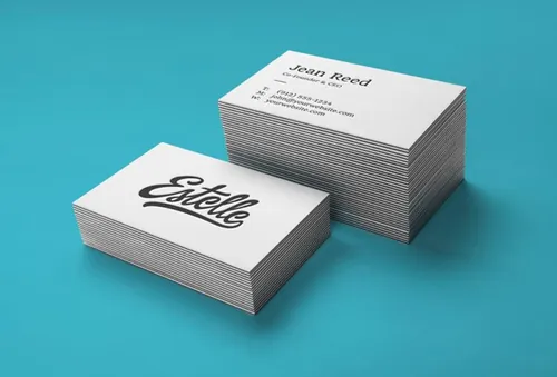 名片模型PSD贴图模板Stack Letterpress Business Cards MockUp