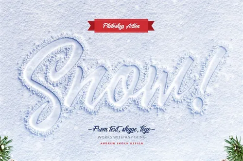 雪地特效手写字体 Photoshop 动作下载