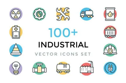 工业矢量图标素材 100  Industrial Vector Icons