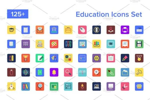 教育矢量图标大全 125  Education Icons Set