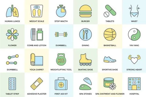 100 健身和健康图标素材 100  Fitness and Health Ic