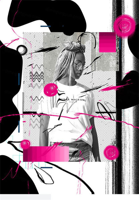 时尚个性海报拼贴画照片处理ps动作