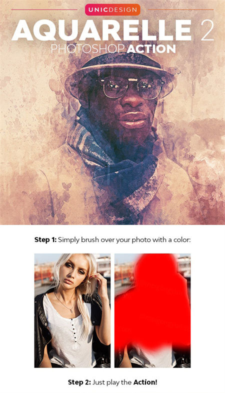 抽象水彩飞溅效果照片处理ps动作