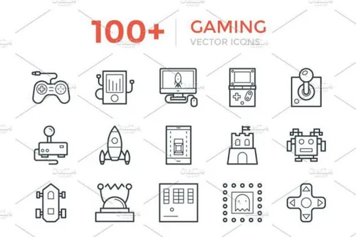 游戏矢量图标大全 100  Gaming Vector Icons