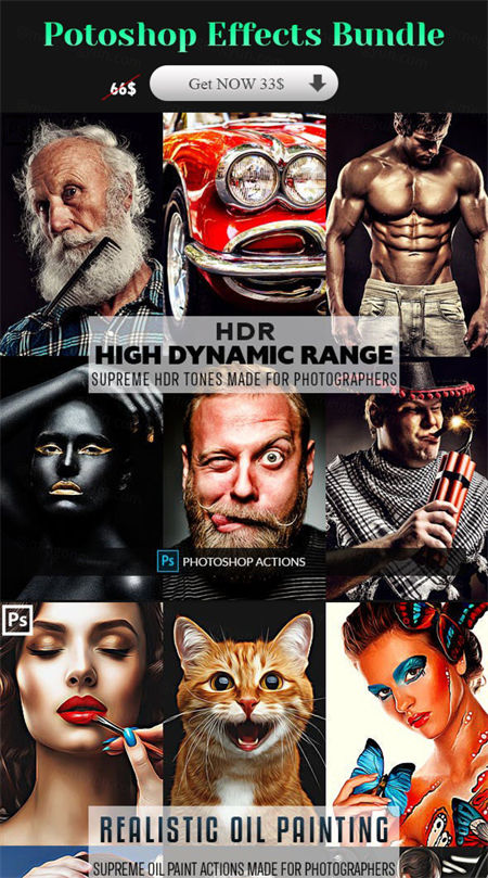 照片效果处理ps动作巨无霸套装