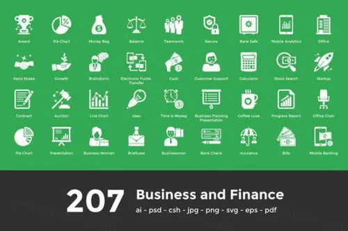 商业和金融图标大全 207 Business and Finance Icons