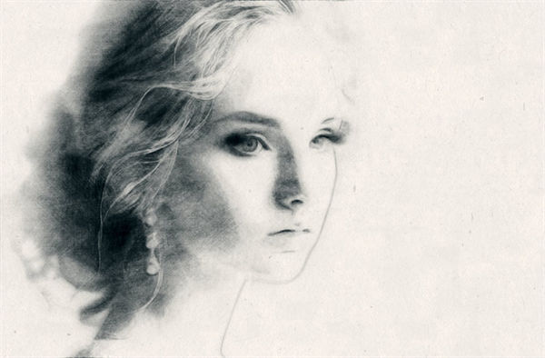 照片转炭笔炭铅铅笔素描效果的PS动作下载