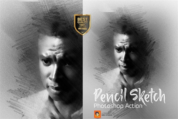 铅笔素描效果照片后期处理ps动作