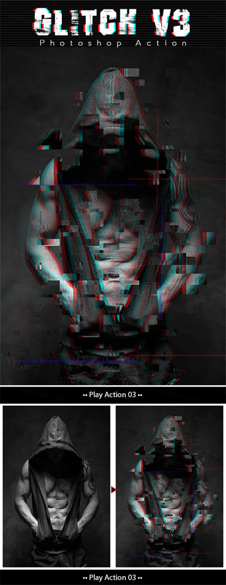 信号干扰失真故障效果照片处理ps动作下载